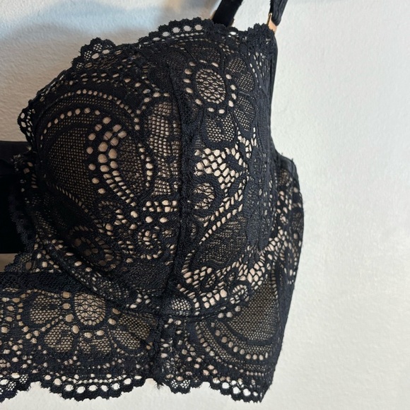 AERIE Sz 34C Balconette Bra Lace Overlay Adjustable Strapps and Back NEW - Picture 2 of 8